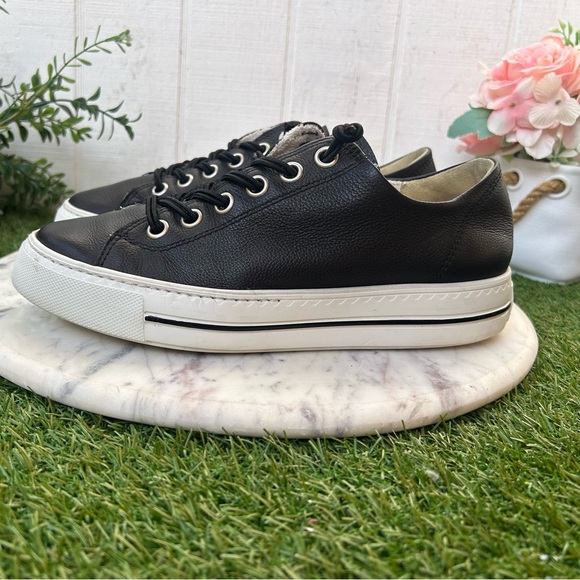 PAUL GREEN🔴Black Sport Low Tops sneakers Womens size UK 4.5 US 7 preowned - Picture 8 of 16